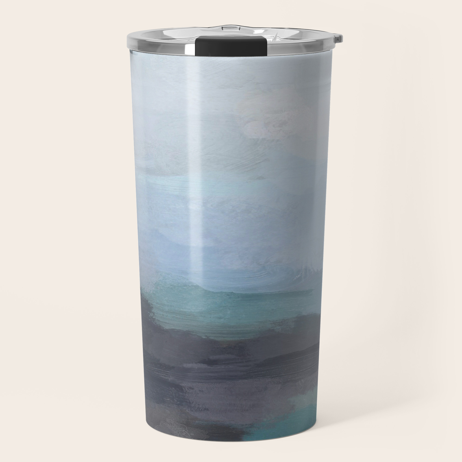 Mint Navy Blue Green Abstract Wall Art Painting Art Ocean Painting Print Blue Water Travel Mug By Rachelelise Society6