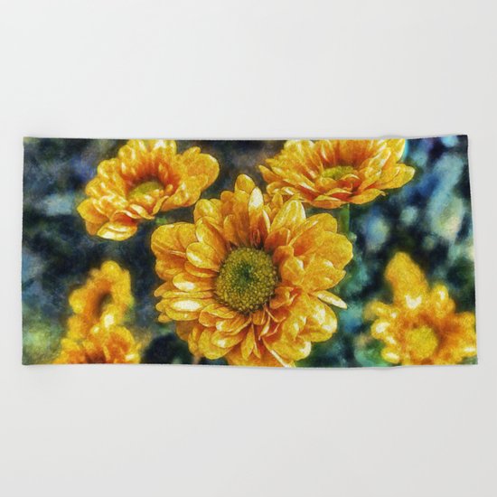 Sunny Flowers Beach Towel