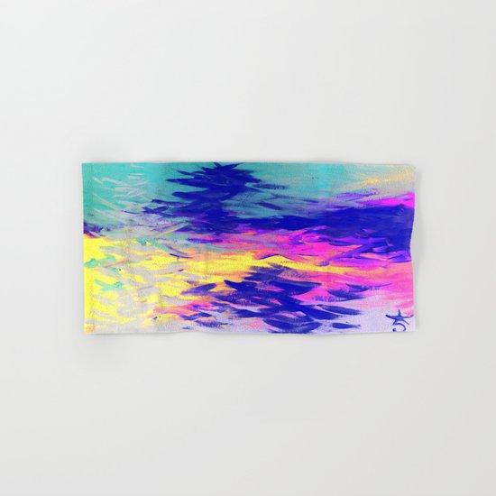 Neon Mimosa Inspired Painting Hand & Bath Towel