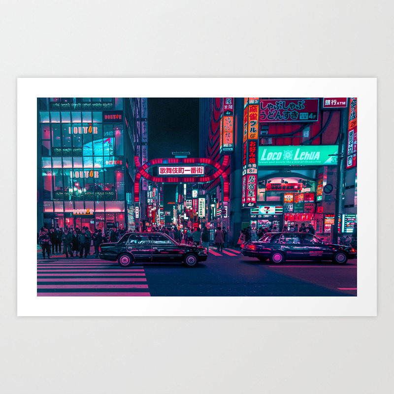 cyberpunk tokyo street art print