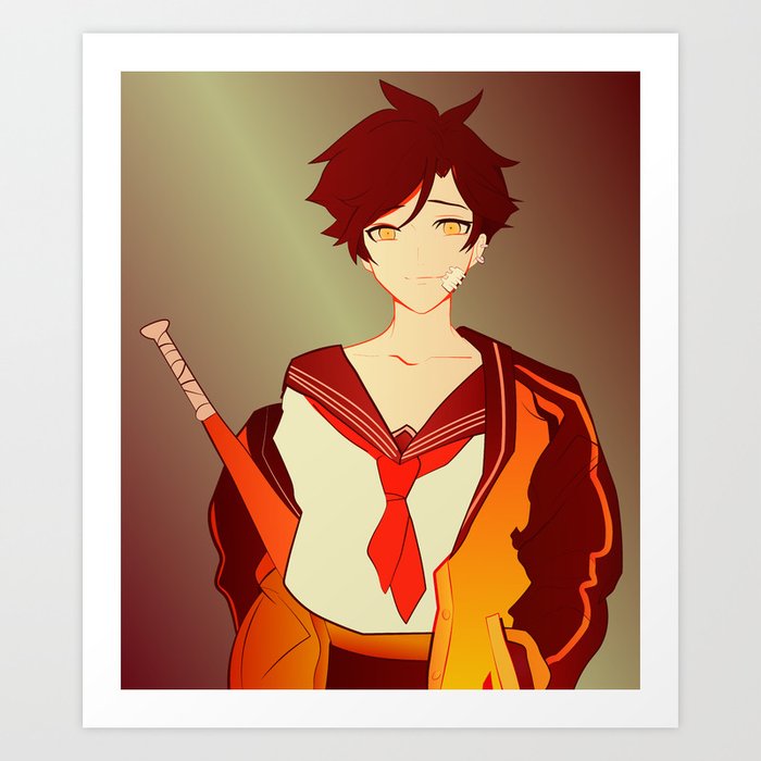 Cute Anime Girl Art Print By Lipsofjolie Society6