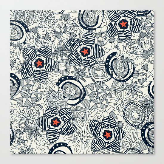 succulents ivory orange star Canvas Print