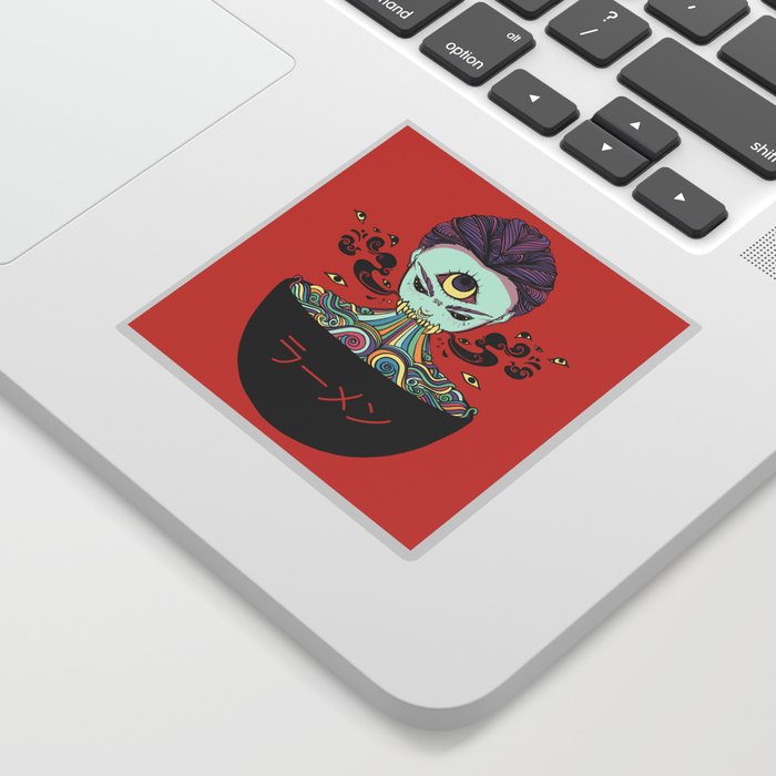 Rainbow Ramen Noodles Anime Monster Girl Sticker By Cellsdividing