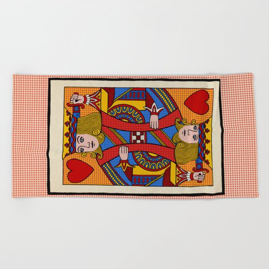 King of Hearts Beach Towel