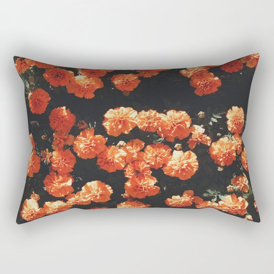 Orange flower fleurs Rectangular Pillow