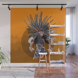 Orange Feather Wall Mural