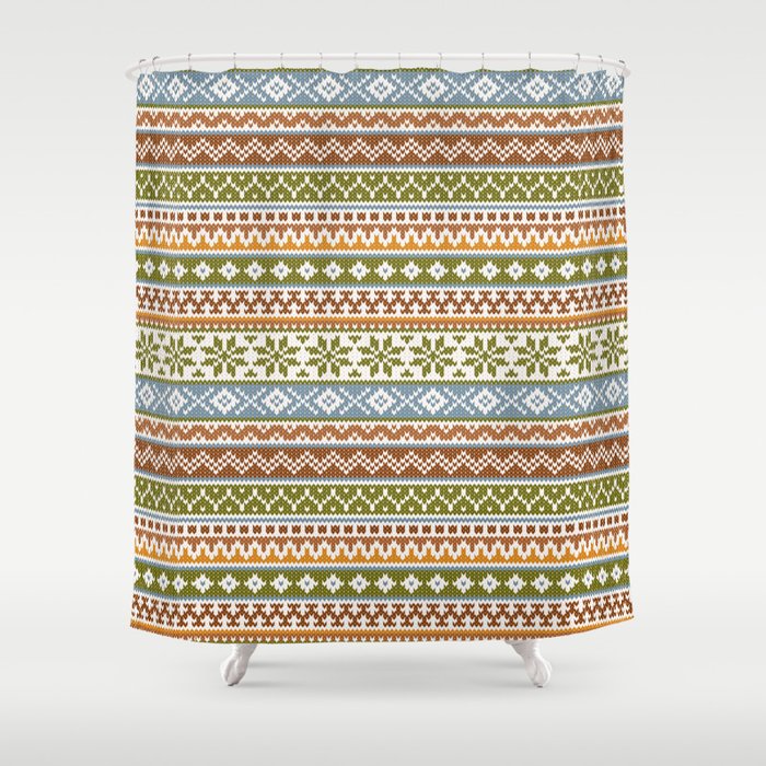 Fair Isle Warm Shower Curtain