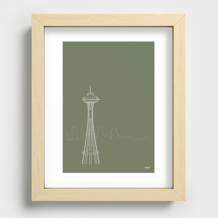 Seattle by Friztin Recessed Framed Print