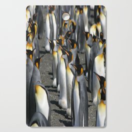 King Penguin Group Standing in a Row Cutting Board