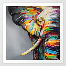 Dreaming elephant Art Print