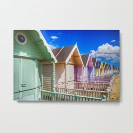 Pastel Beach Huts 3 Metal Print
