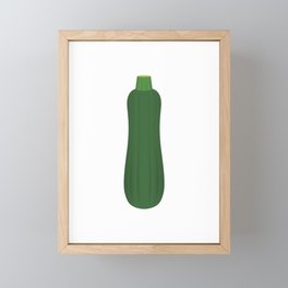 Absolute Green Zucchini Illustration Framed Mini Art Print