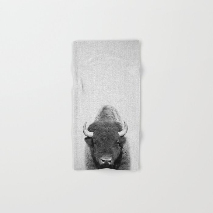 Buffalo Black White Hand Bath Towel By Galdesign Society6