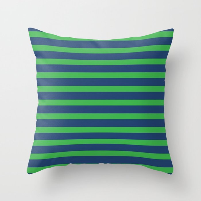 Teal and lime green store cushions