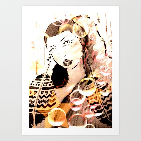 Feather Earrings Art Print