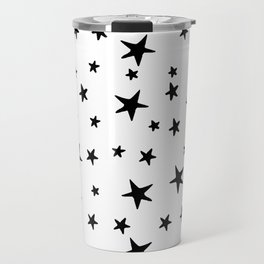 Stars - Black on White Travel Mug