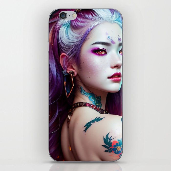 Colorful and Beautiful geisha iPhone Skin