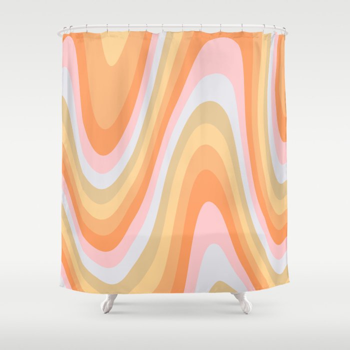 Wavy 70s Art Shower Curtain
