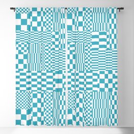 Glitchy Checkers // Teal Blackout Curtain