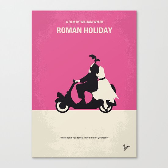 No205 My Roman Holiday minimal movie poster Canvas Print