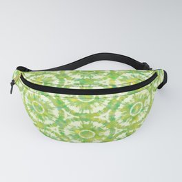 Mojito dance. Watercolor seamless pattern of green and yellow colors in Tie-Dye style Fanny Pack