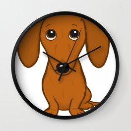 Cute Dachshund | Cartoon Wiener Dog Wall Clock