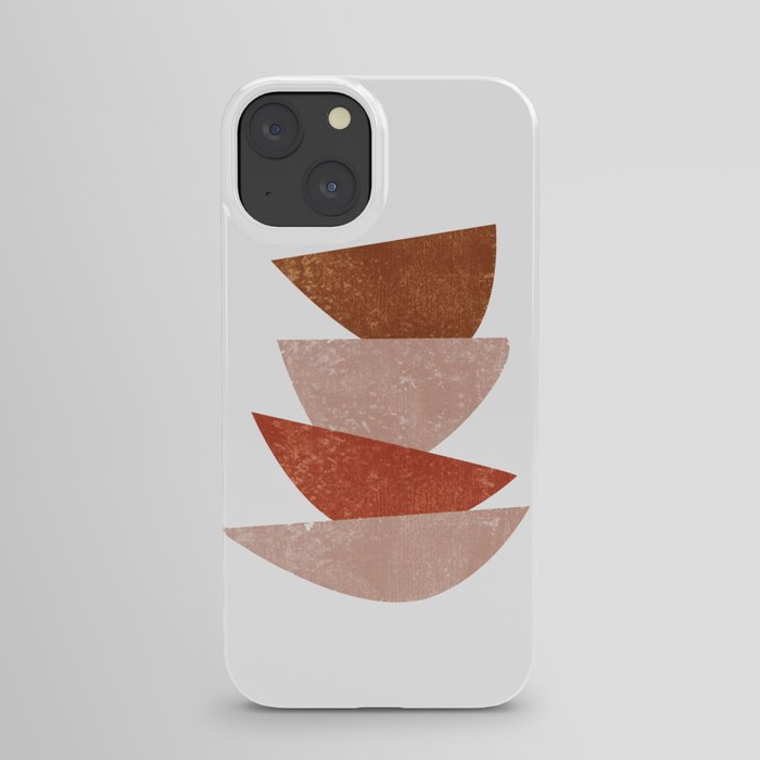 Abstract Bowls 3 - Terracotta Abstract - Modern, Minimal, Contemporary Print - Brown, Beige iPhone Case