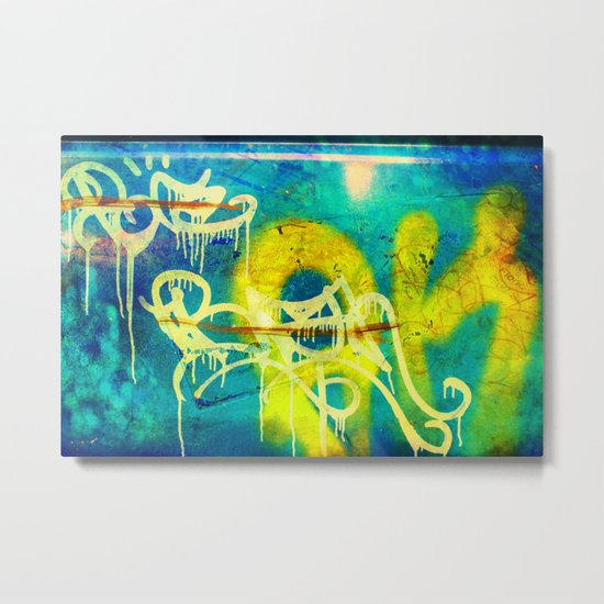 Yellow Drip Metal Print