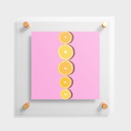 Pink Minimalistic Colorful Orange Art Design  Floating Acrylic Print