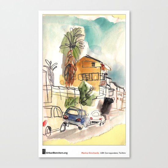 Marina Grechanik, "TelAviv Corner" Canvas Print