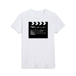 Movies Director Filmmaker Movie Slate Film Slate Clapperboard Black White Kids T Shirt