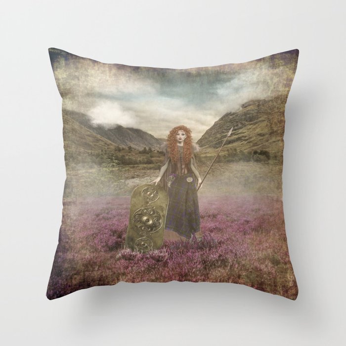 Boudica Queen of Iceni Tribe Throw Pillow