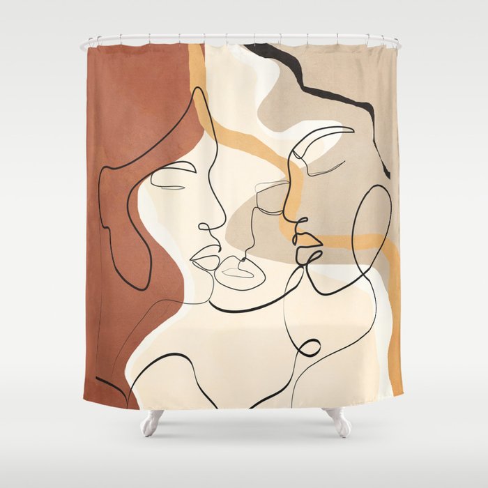 Developed Faces 01 Shower Curtain
