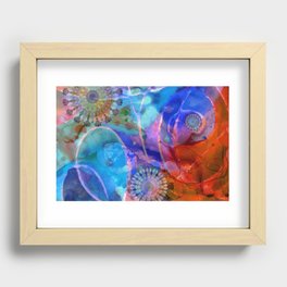 Colorful Blue And Red Art - Amused Recessed Framed Print
