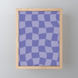 Very Peri Warped Checkerboard Framed Mini Art Print
