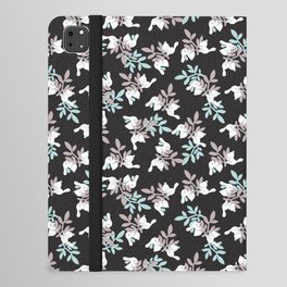  Happy Bunny Typography and Rabbit Floral Garden Pattern iPad Folio Case