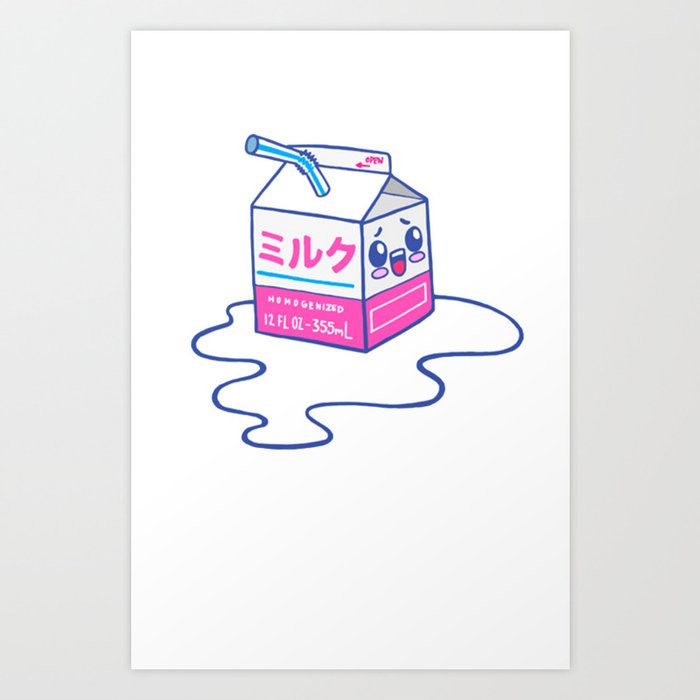 Kawaii Japanese Milk Art Print By Panthera42 Society6