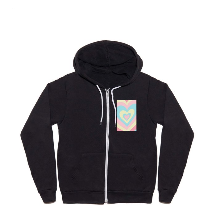 Love Power - Yellow blue pink Full Zip Hoodie