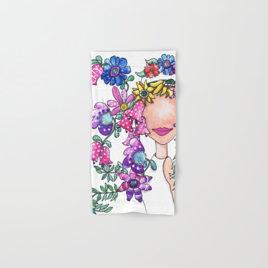 Flowers in Her Hair Hand & Bath Towel