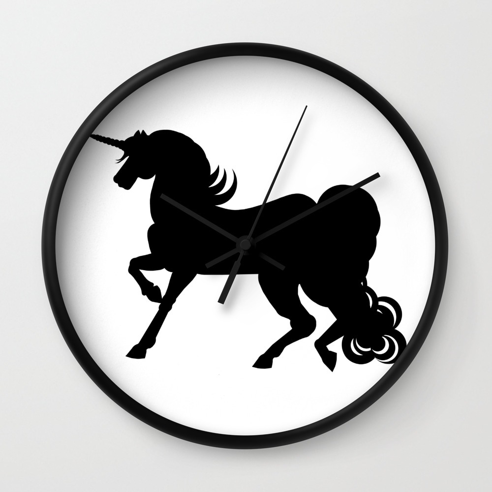 Black Unicorn Silhouette Wall Clock By Blakcirclegirl Society6