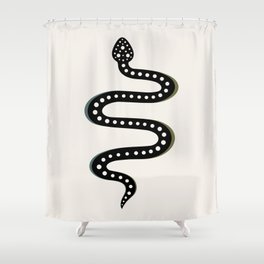 Minimal Snake - Black Shower Curtain