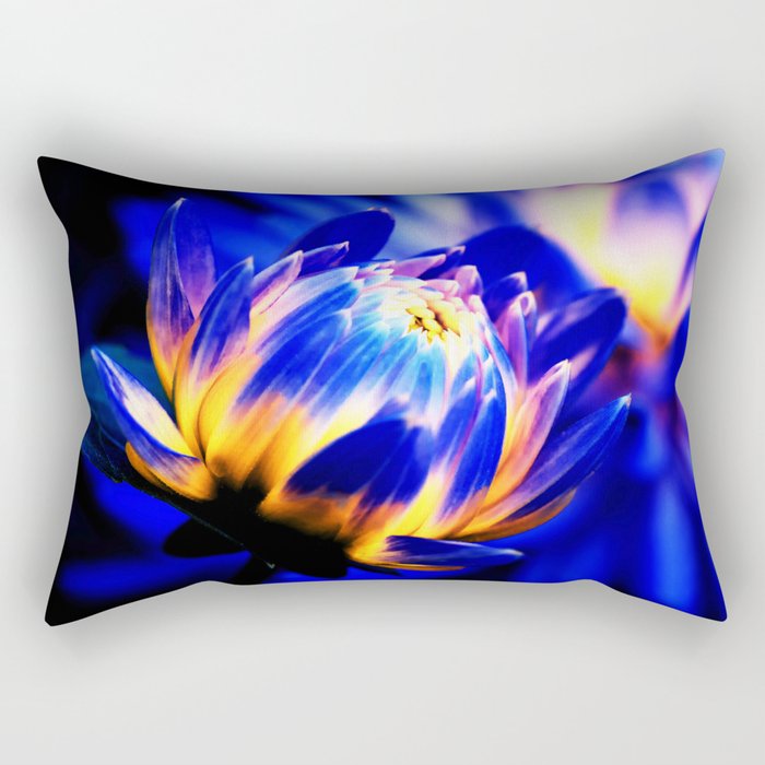 Majestic Blue Dahlia  Rectangular Pillow