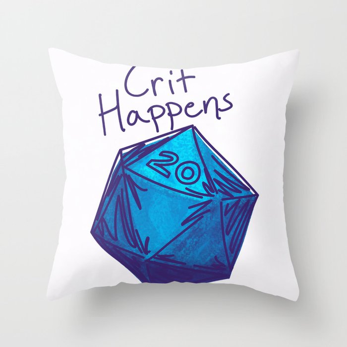 Crit Happens D20  Throw Pillow