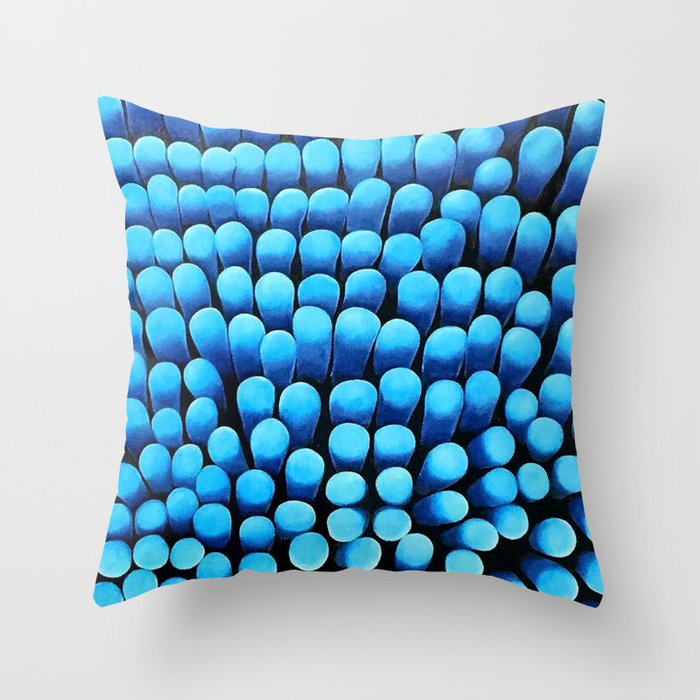 Blue Shag Throw Pillow By Wankerandwanker Society6