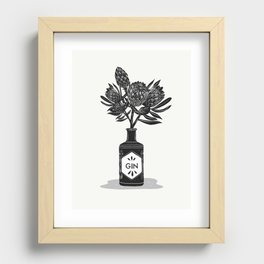 Floral Protea Gin Print Recessed Framed Print