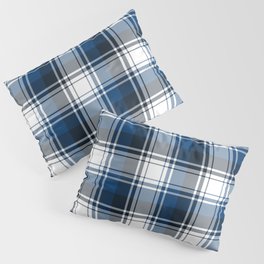 Blue, Grey and White Plaid Pattern Pillow Sham