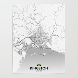 Kingston, Jamaica - Light City Map Poster