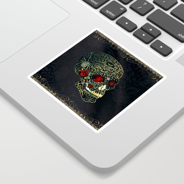 Jeweled Spider Skull Sticker