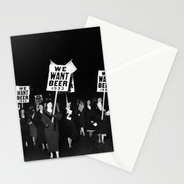 We Want Beer Too! Women Protesting Against Prohibition black and white photography - photographs Stationery Card