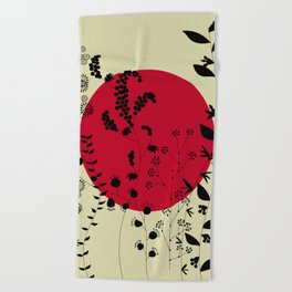 RED BLOSSOM Beach Towel